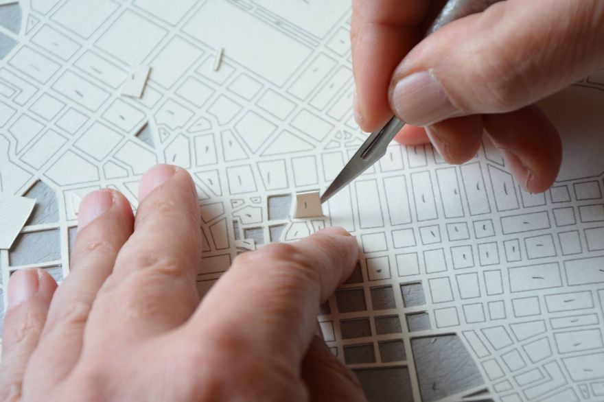 Lithuanian Artist Makes Incredibly Detailed Paper Cuts Of City Maps