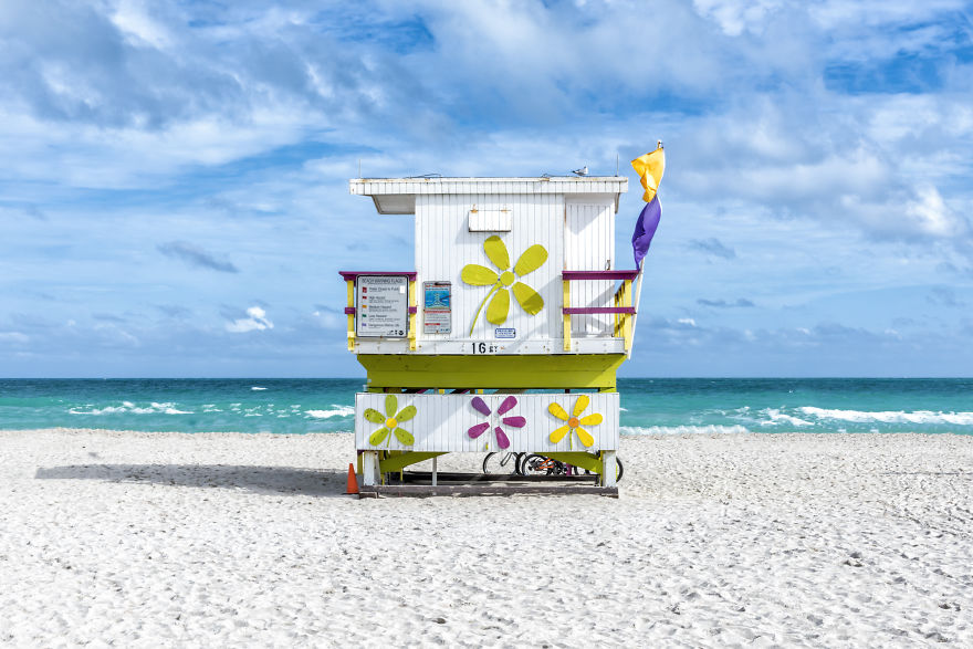 No Lifeguard On Duty: Colorful Lifeguard Cabins I Found In Miami