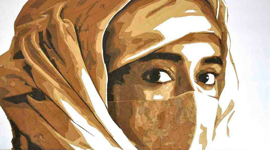 Artist Uses Packing Tape To Create Beautiful Portraits Of Moroccan People