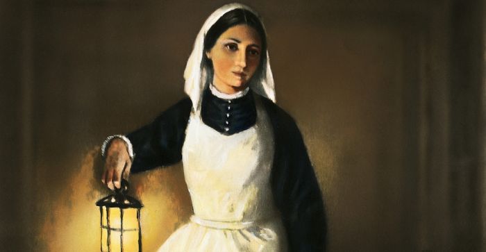 Florence Nightingale:1st Nurse To Teach Basic Sanitation Betwn Patients. 1820-1910 Lady W/ Lamp