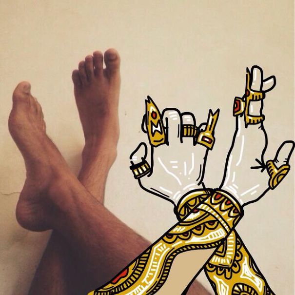 I Add Weird Illustrations To Photos Of My Friends’ Feet (part 2)