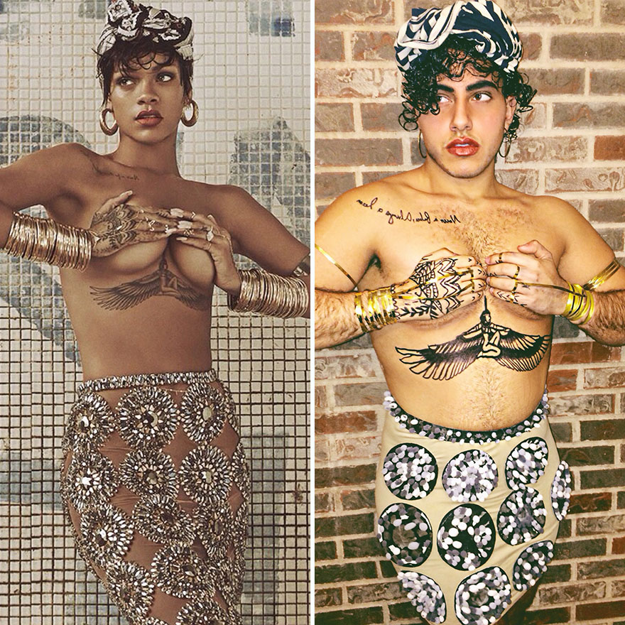 I Recreate Celebrity Fashion From Garbage Bags And Shower Curtains