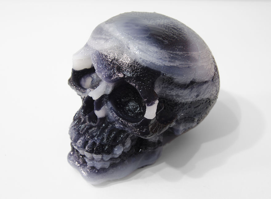 I Made Skull Sculptures With Melted Wax