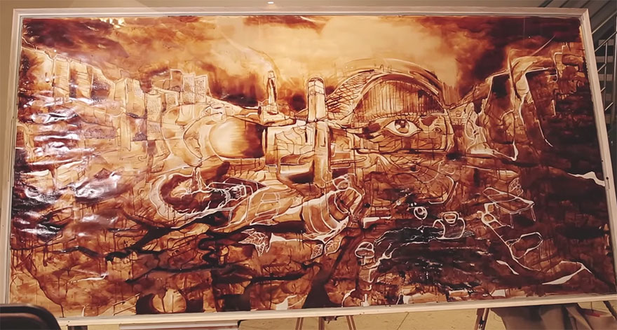 I Painted With Coffee From 100+ Cups For A Coffee Festival In Sydney