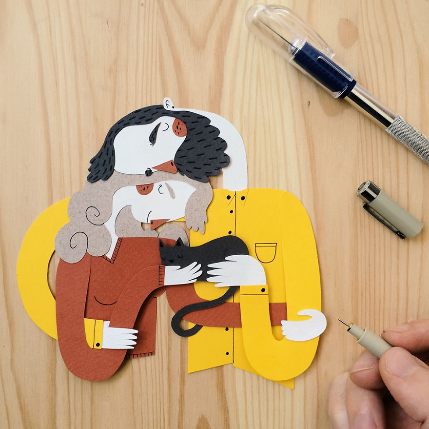 La Siesta: I Capture Cozy Family Moments With Paper Art