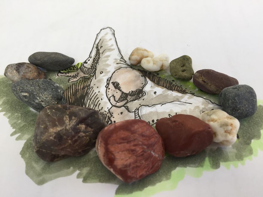 I Use Real Stones From The Sea To Complete My Doodles
