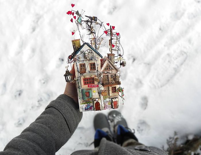 Artist Makes Surreal Houses From Trash She Finds On The Street