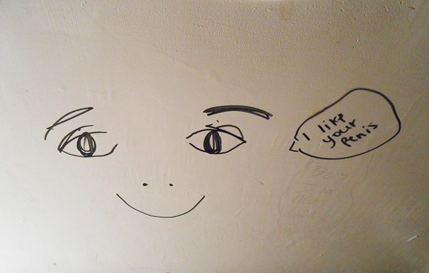 This Is Some Graffiti On The Ceiling Of The Bathroom Of A Local Concert Venue