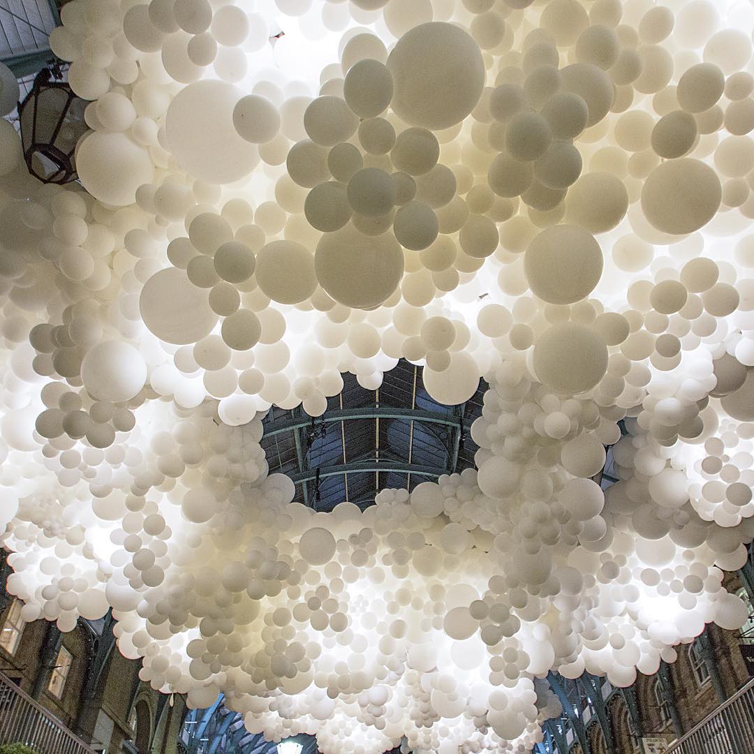 Artist Floats 100,000 Balloons Inside London's Covent Garden Market