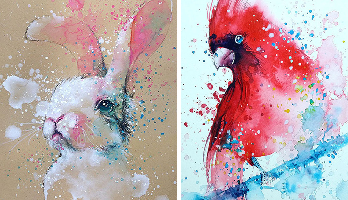 Splashed Watercolor Paintings By Tilen Ti
