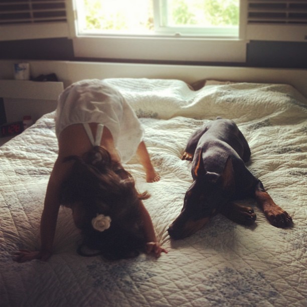 Cutie & The Beast: Girl And Doberman Do Everything Together From Sleeping To Bathing