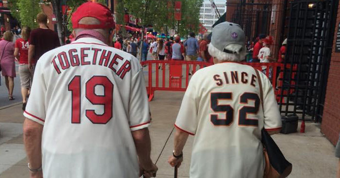 Elderly Couple Married For 63 Years Wear Adorable Rival Jerseys To ...