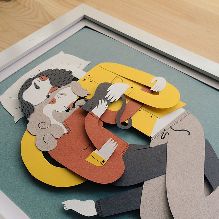 La Siesta: I Capture Cozy Family Moments With Paper Art