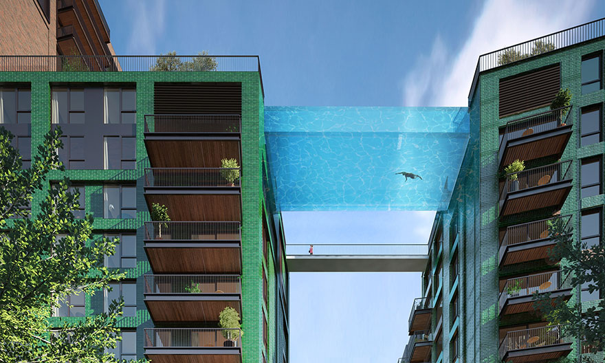 World's First Glass-Bottom “Sky Pool” Will Let You Swim 115 Feet Above London