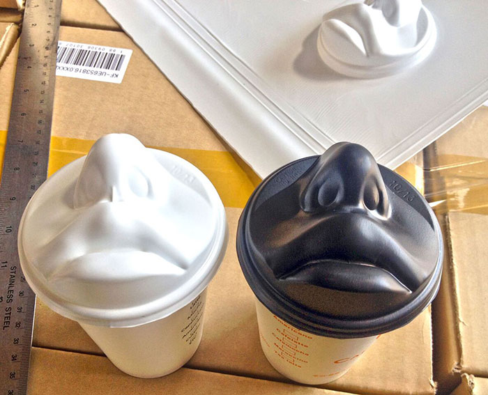 Human Face Coffee Lids Let You Kiss Your Morning Cup