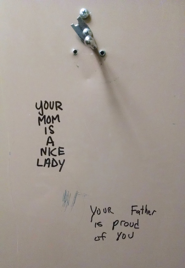 This Bathroom Graffiti Is Positive