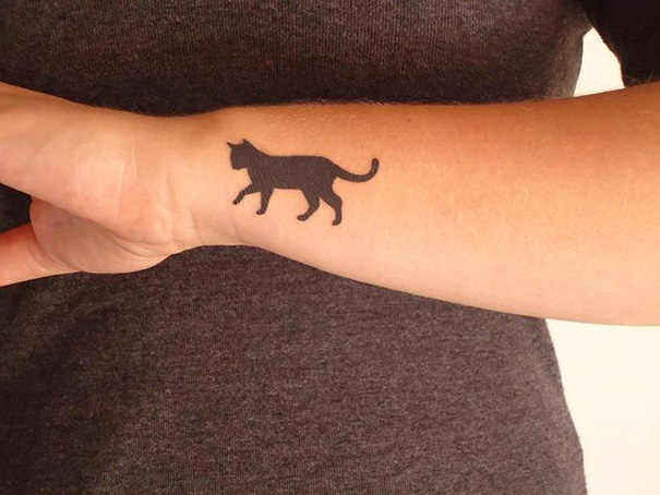 Black Cat Moon Temporary Tattoo Sticker - OhMyTat