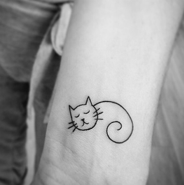 Sleeping Kitty Tattoo