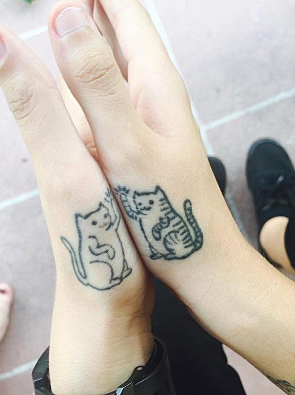 High Five Cats Tattoo