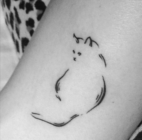 116 Minimalistic Cat Tattoos For Cat Lovers | Bored Panda
