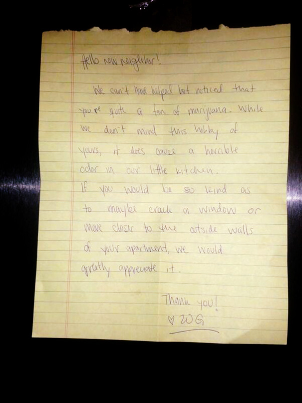 Nice Little Note Our Neighbors Left On Our Door Last Night