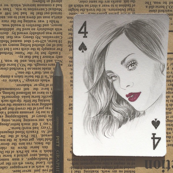 I Really Wanted To Do Something Different So I Used Playing Cards As A Canvas For My Art