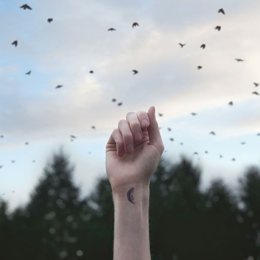 Tiny Tattoos Paired With Matching Backgrounds By Austin Tott