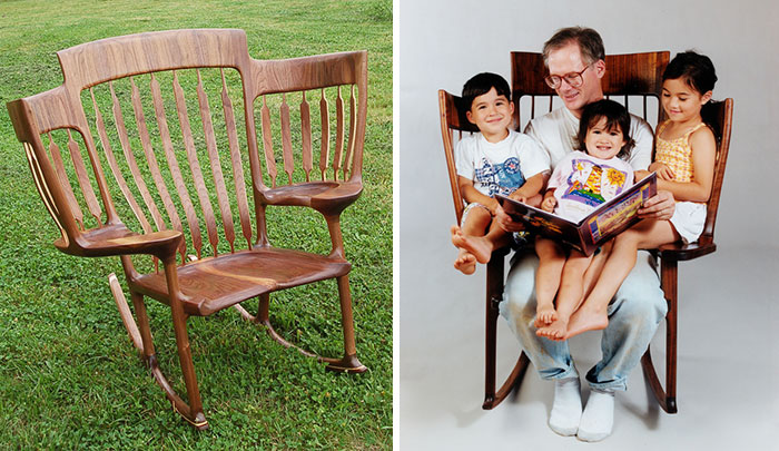 Dad Builds Triple Rocking Chair So He Could Read To His 3 Kids