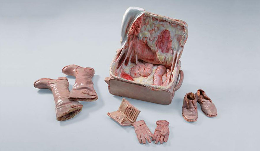 Disturbing Insides Of Leather Objects By Chinese Sculptor