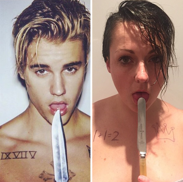 Woman Hilariously Recreates Celebrity Instagram Photos