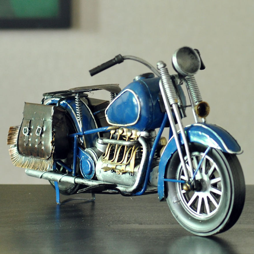 Handmade Antique Motorcycle Model Wwii Halley Davidson