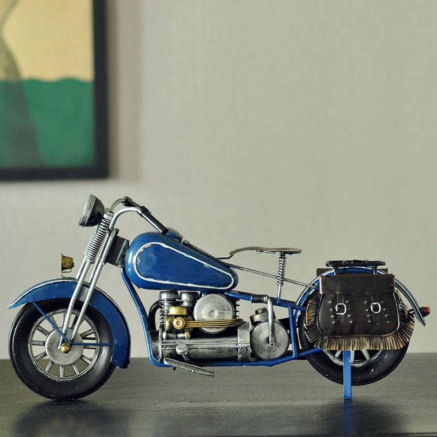 Handmade Antique Motorcycle Model Wwii Halley Davidson