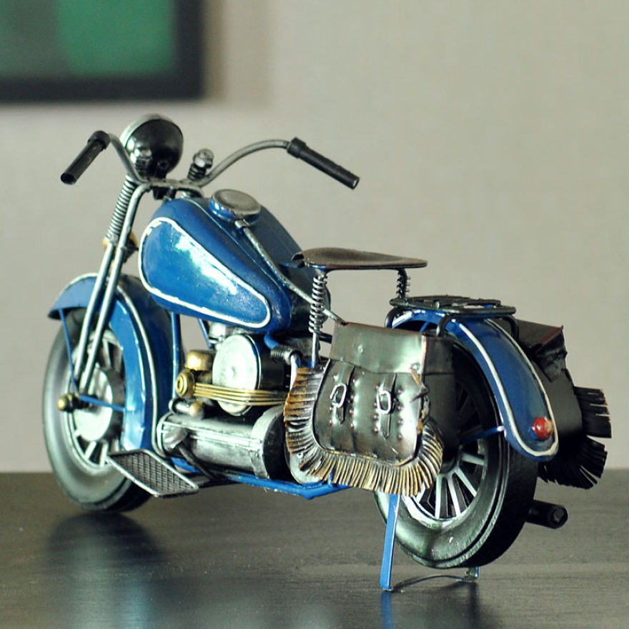 Handmade Antique Motorcycle Model Wwii Halley Davidson