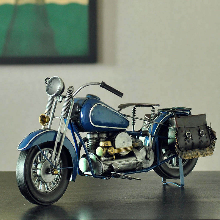 Handmade Antique Motorcycle Model Wwii Halley Davidson