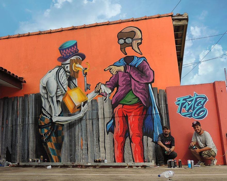 Brazilian Street Art Shows The Human Reality And Their Social Masks