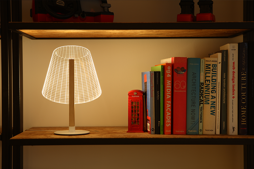 We Made Flat 2D Lamps That Create 3D Optical Illusions When Lit Up