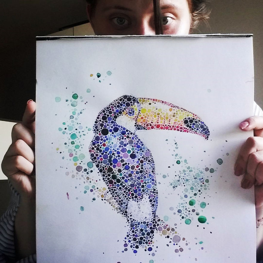 Dotted Animals That I Created From Hundreds Of Dots | Bored Panda
