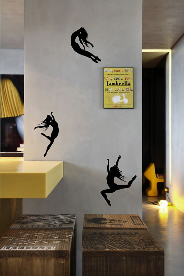 Miniature Dancers Dancing On Wall