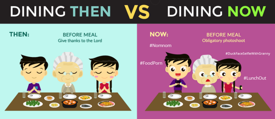 Funny Truth About Dining Then V.s. Dining Now