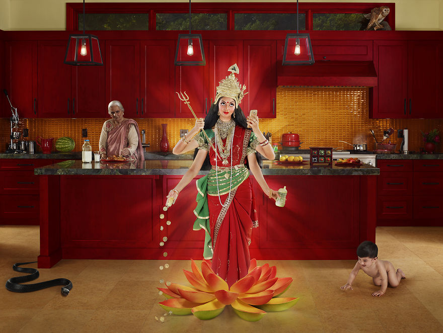 Gods Of Suburbia: Artist Incorporates Different Religions Into Modern Society