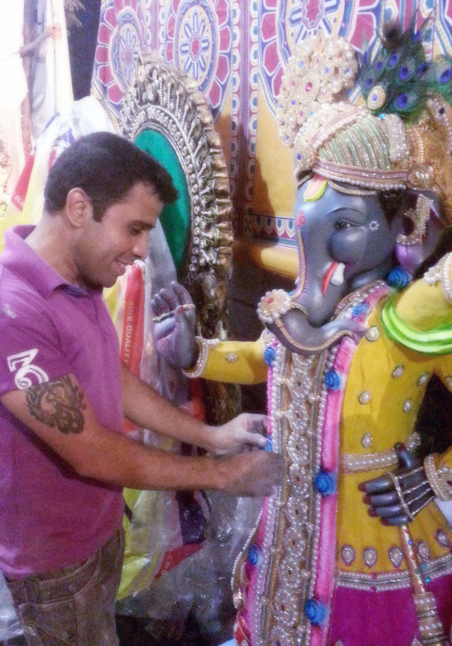 Ganesh Chaturthi's Ganesh Idol Decotration By My Friend Santosh