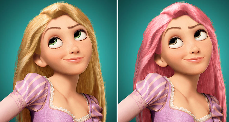 I Changed Disney Princesses' Hair And Eye Colors