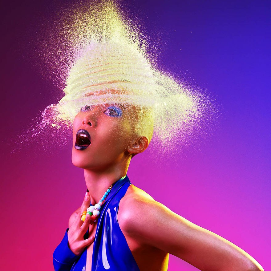 Incredible Water Wigs Done With Exploding Water Balloons