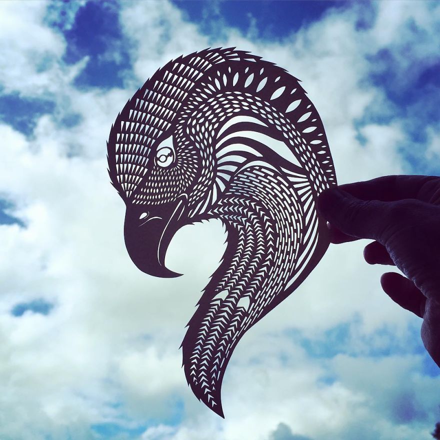 I Handcut Paper Animals And Use The Sky To Bring Them To Life