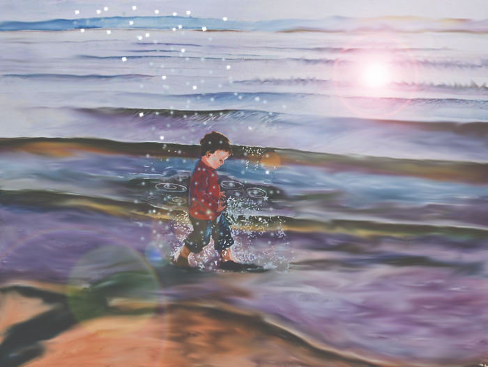 Syrian Dream By M.b.omrane - Original Artwork: Water Is Life By Maureen D. Dean