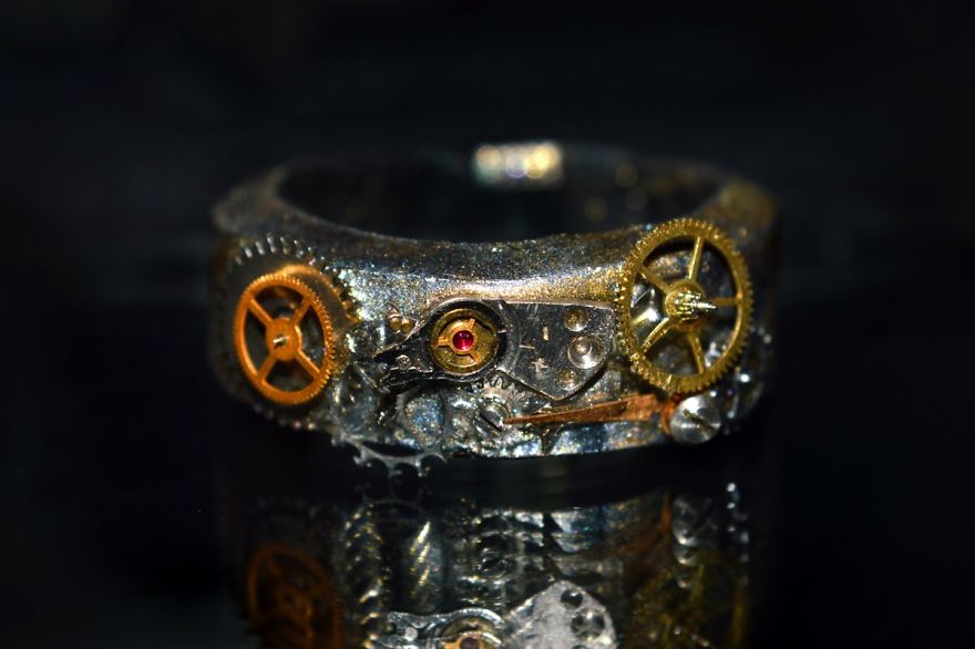 Steampunk Ring (real Watch Parts)
