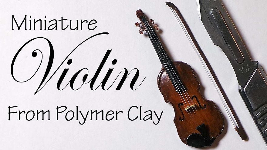 Miniature Violin (polymer Clay