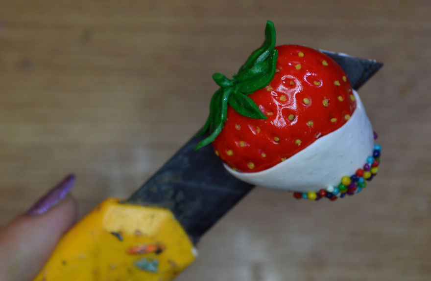 Realistic Strawberry (polymer Clay)