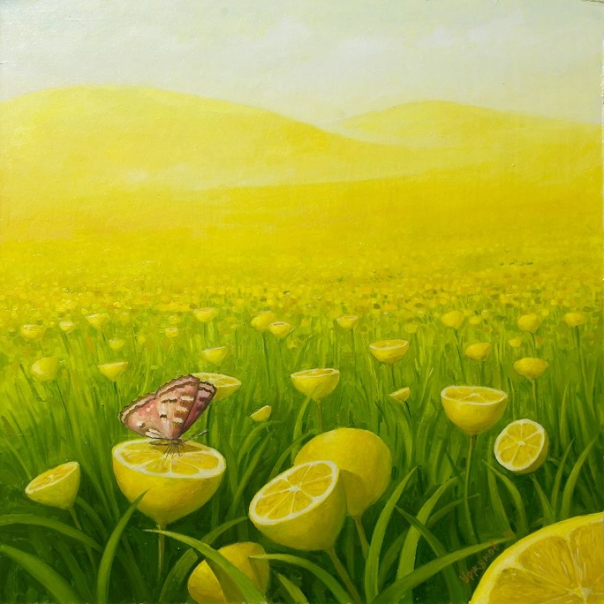 World Full Of Lemons By Surrealist Painter Vitaly Urzhumov