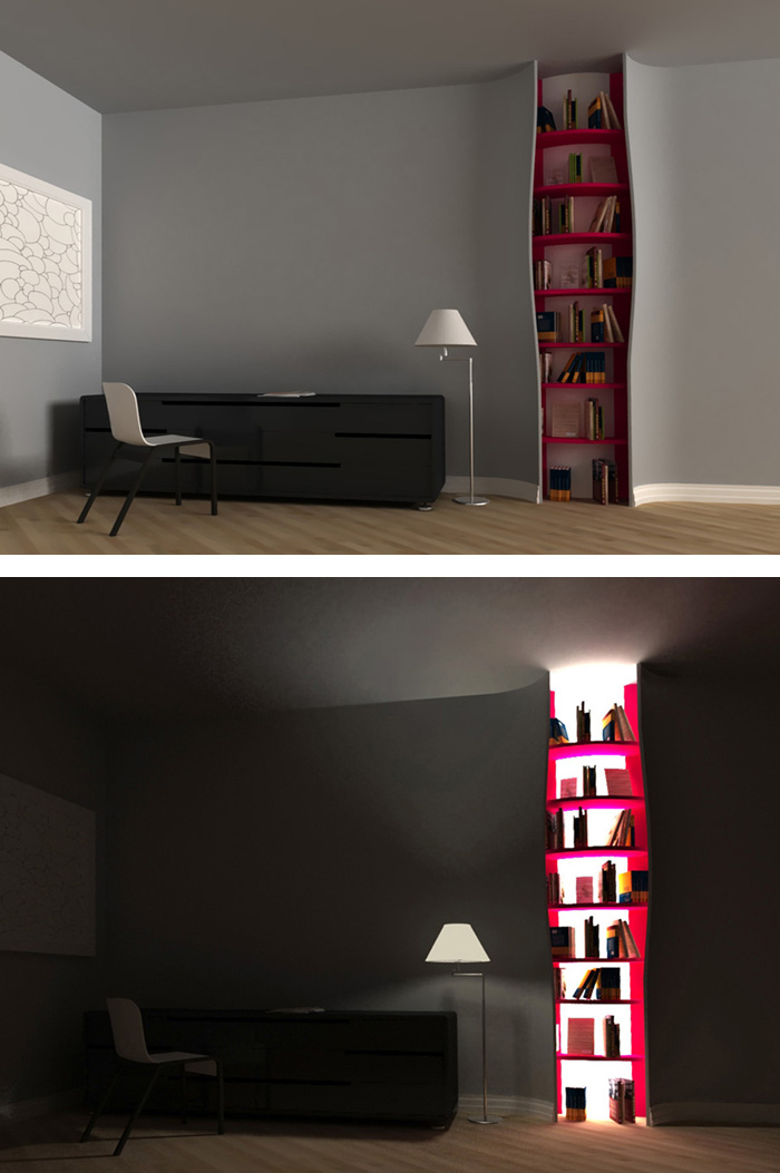 Build-In Bookshelves With Backlighting